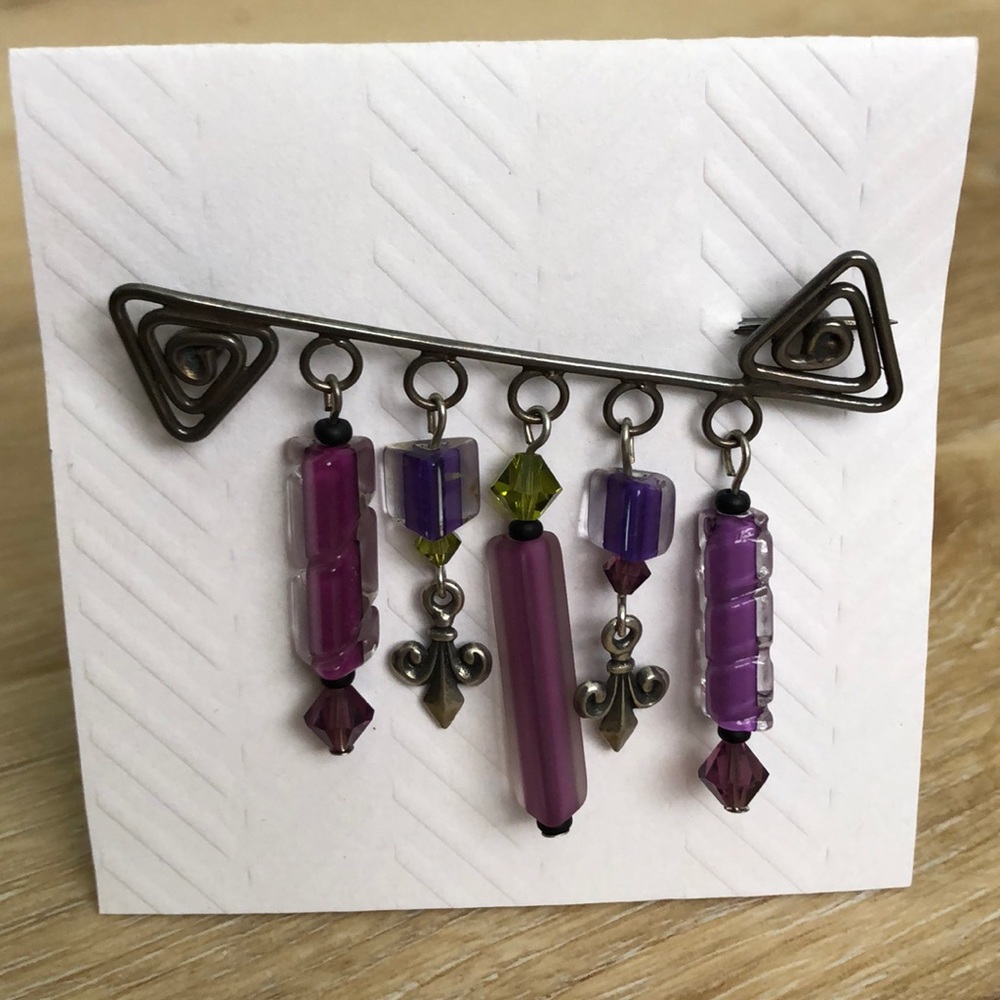 Blown Glass & Swarovski Brooch - Picture 3 of 3